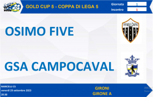 <strong>Coppa di Lega 5: Gsa Campocavallo, un debutto col botto!</strong>