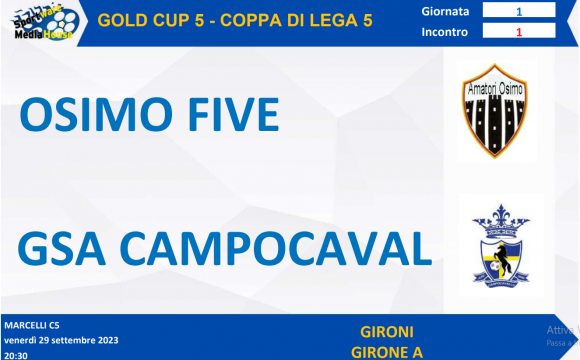 Coppa di Lega 5: Gsa Campocavallo, un debutto col botto!