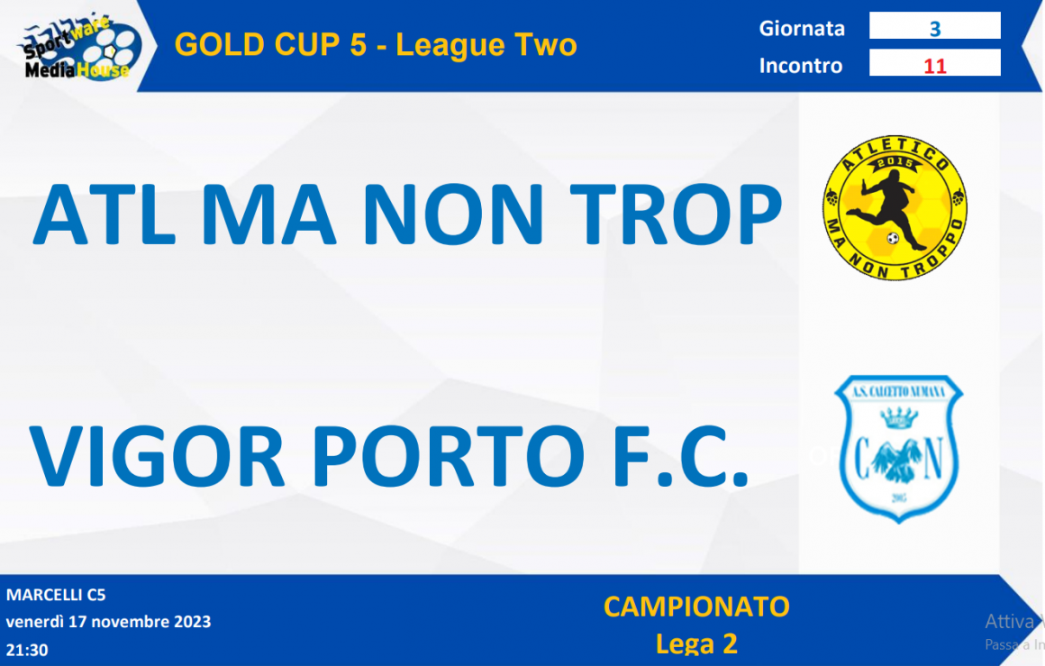 GC5 Lega 2: Per il Vigor Porto prima vittoria stagionale