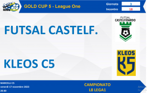 <strong>GC5 L1, Il Futsal Castelfidardo vince ed agguanta il Kleos</strong>