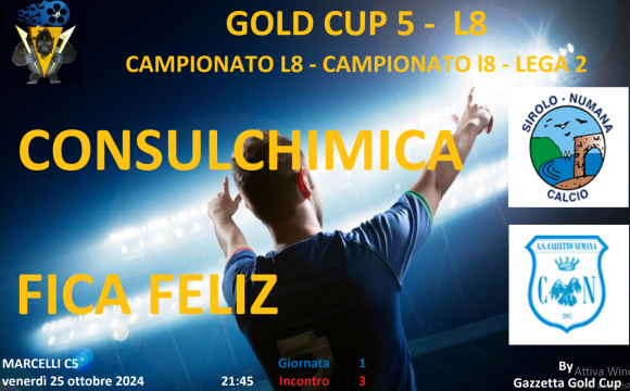 Gold Cup 5 Lega 2: Consulchimica Reds, vittoria di misura con la Fica Feliz