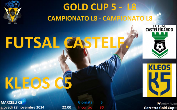 Gold Cup 5 Lega 1: Il Kleos è raggiunto dal Futsal Castelfidardo ma mantiene la vetta