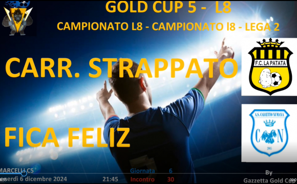 Gold Cup 5 Lega 2: Fica Feliz, vittoria e sorpasso alla Carrozzeria Strappato